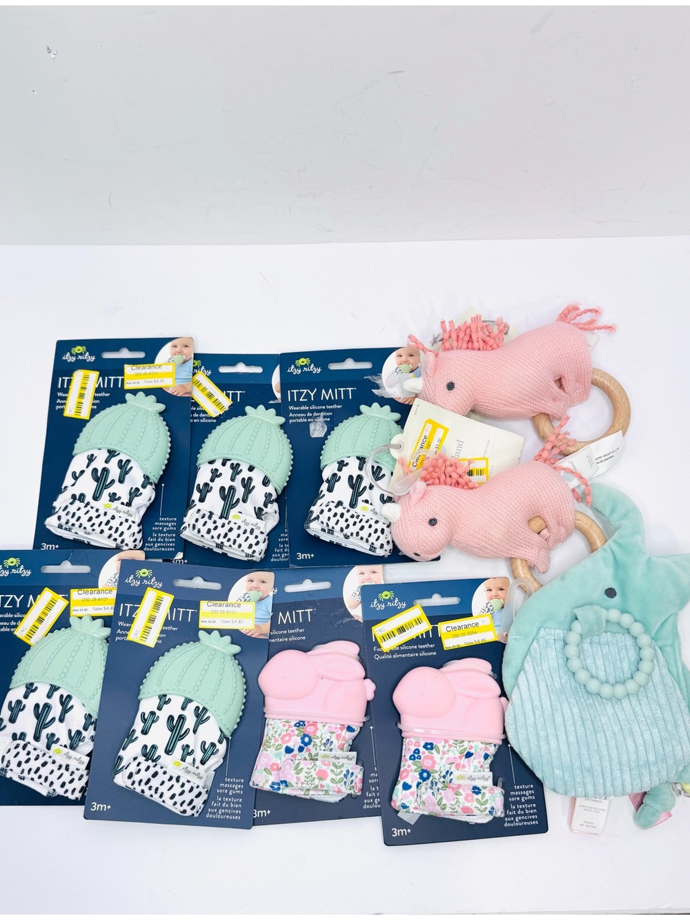 10pc Baby Teething Toys Lot Itzy Ritzy Mitts Unicorn Rattles Cloud Island New